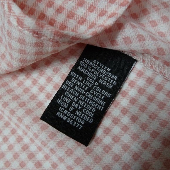 Sanctuary Size L Romy Pink & White Gingham Sleeveless Tiered Top Blouse - Picture 9 of 9